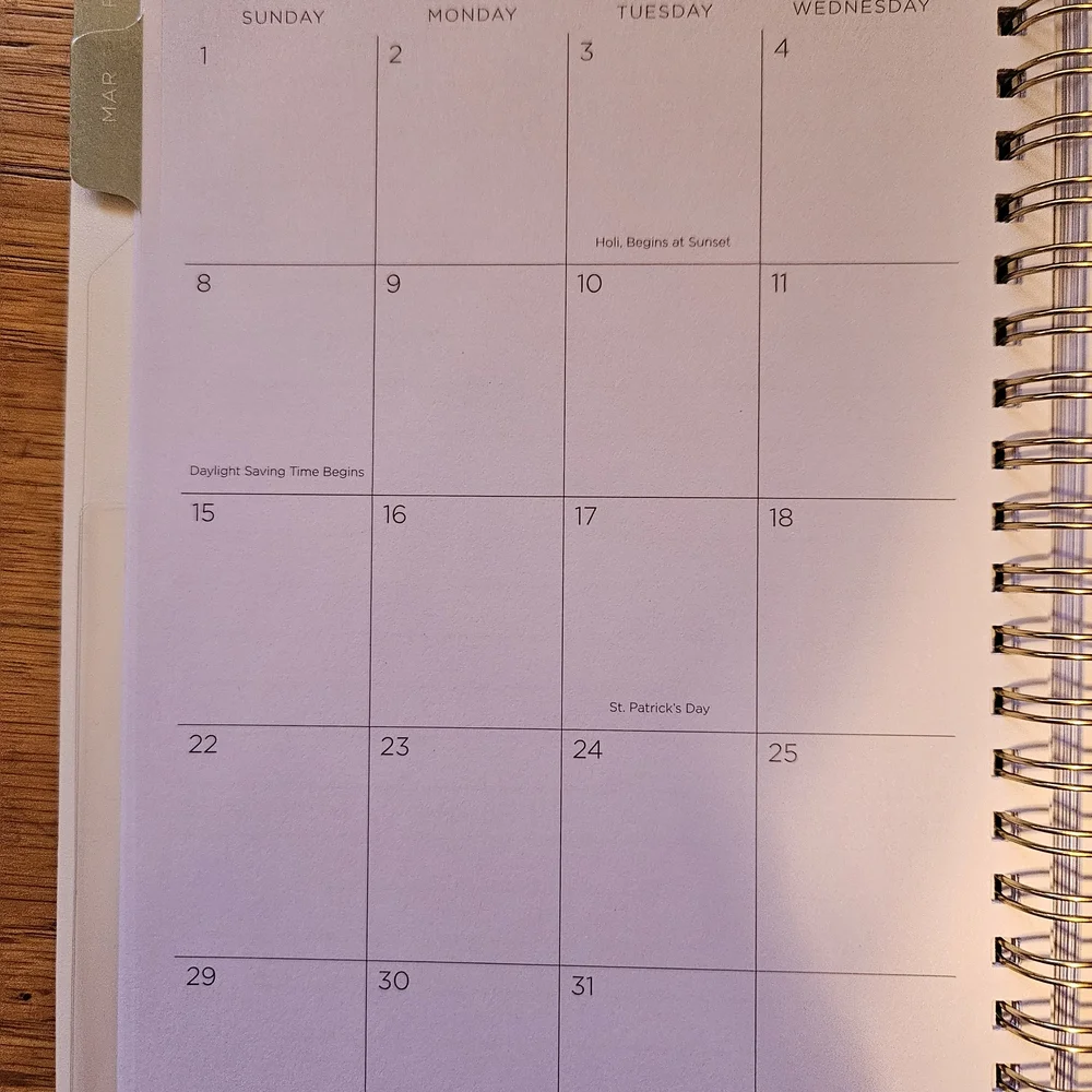 Kelly Ventura for Blue Sky 2026 Floral Planning Calendar - Blue & White